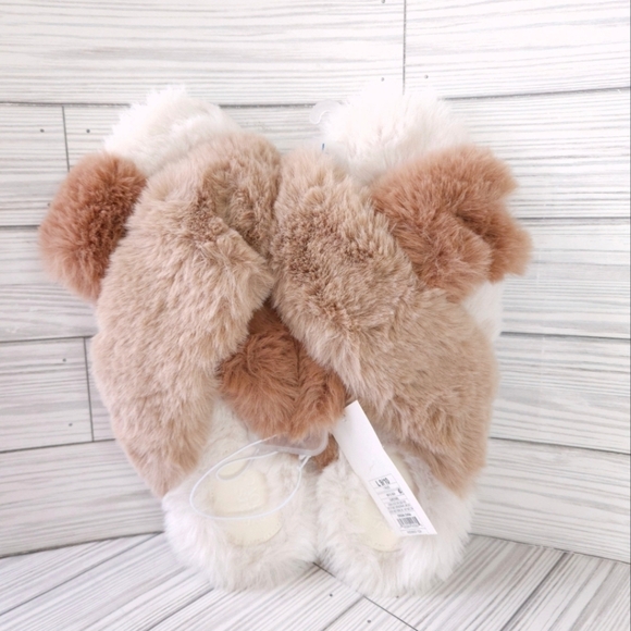 Stars Above Faux Fur Cross Strap Paris Slipper Slides in Taupe Size Large NWT - Picture 1 of 11